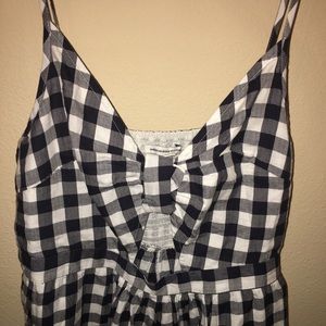 American Eagle! Navy & White Gingham Romper!